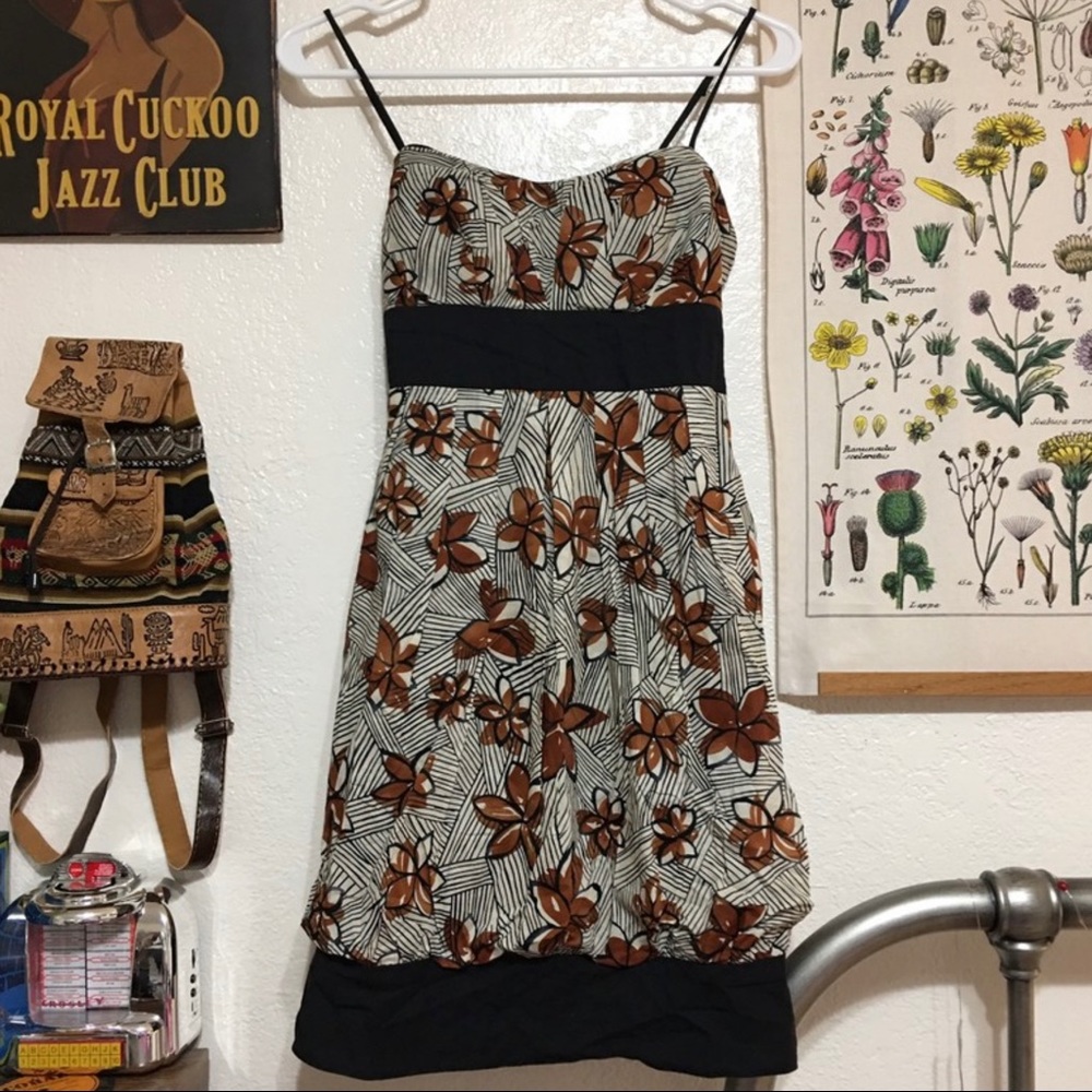 Striped Floral Sleeveless Dress